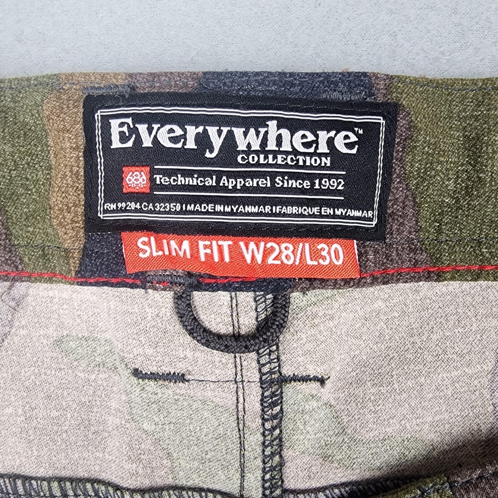 686 Everywhere Chino Pants Mens 28x30 Green Camo Slim Fit Nylon Stretch Casual - Picture 2 of 11